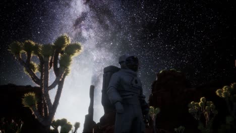 Astronauten--Und-Sternmilchstraßenentstehung-Im-Death-Valley